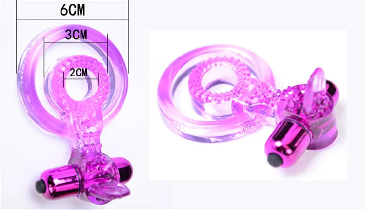 Anillo doble con bala vibradora (Morado)