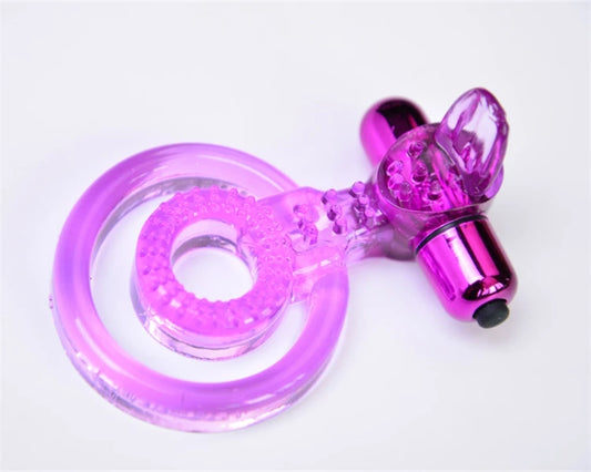 Anillo doble con bala vibradora (Morado)