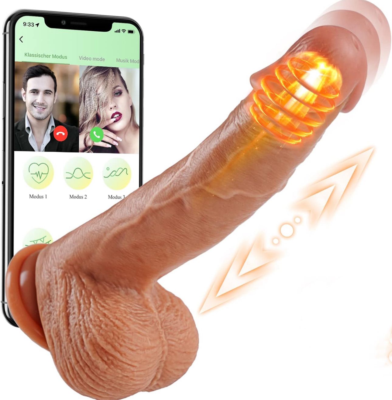 Vibrador de Empuje Interactivo con Ventosa (App Control)