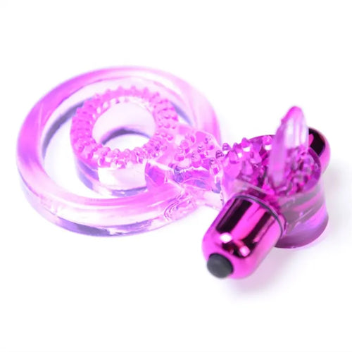 Anillo doble con bala vibradora (Morado) - juguete íntimo discreto