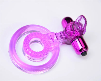 Anillo doble con bala vibradora (Morado)